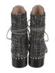 Stuart Weitzman Tweed Pattern Combat Boots