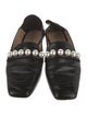 Stuart Weitzman Leather Chain-Link Accents Loafers