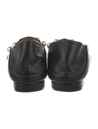 Stuart Weitzman Leather Chain-Link Accents Loafers