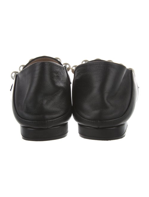 Stuart Weitzman Leather Chain-Link Accents Loafers