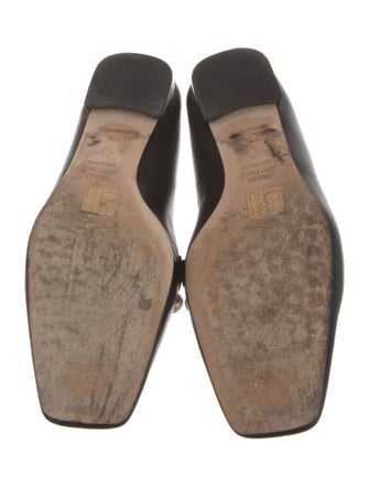 Stuart Weitzman Leather Chain-Link Accents Loafers