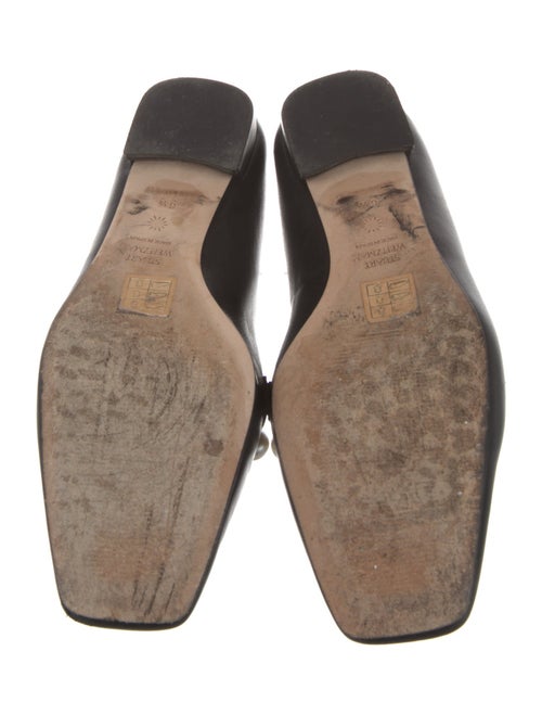 Stuart Weitzman Leather Chain-Link Accents Loafers