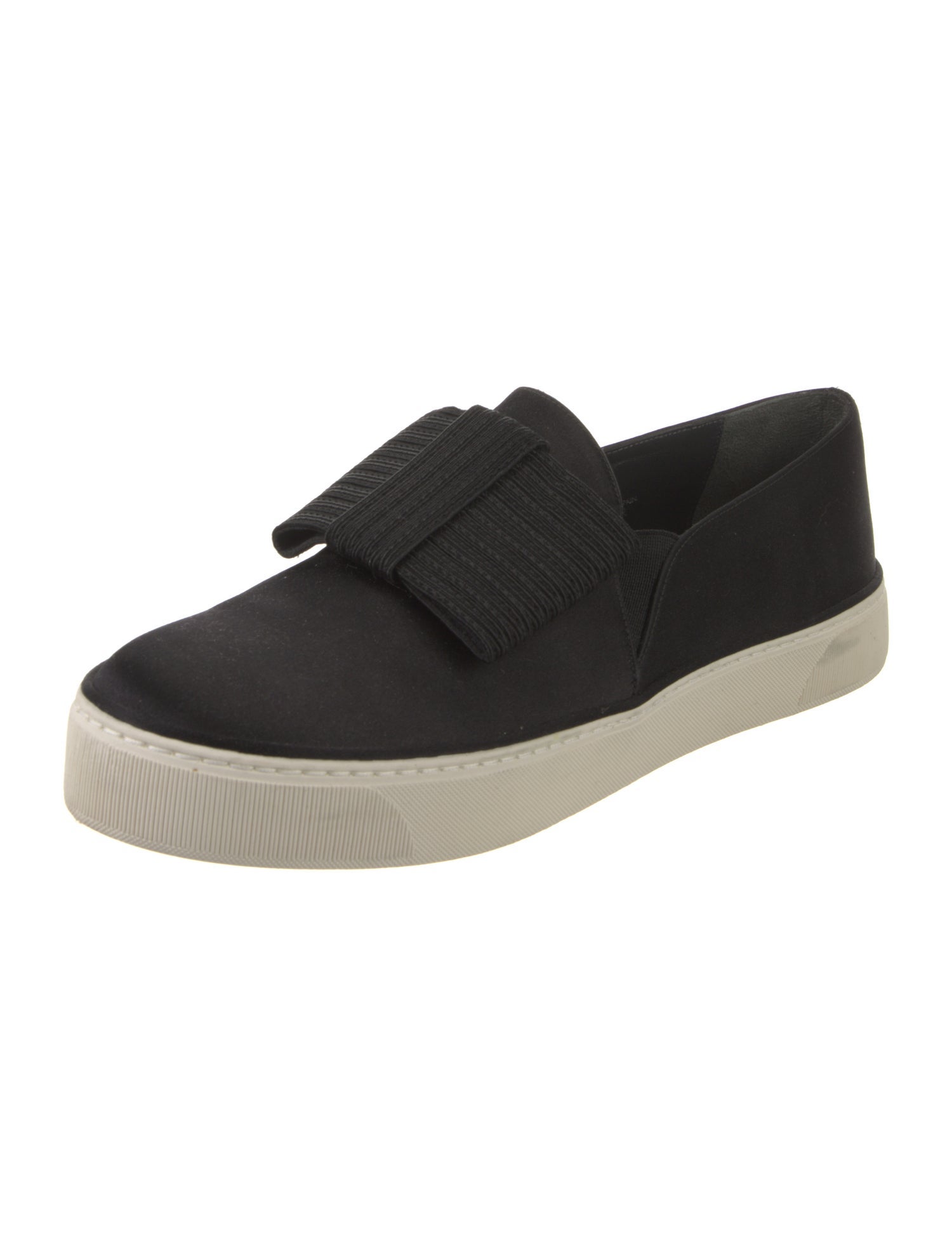 Stuart Weitzman Satin Bow Accents Sneakers
