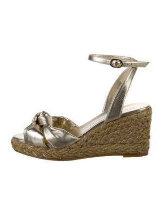 Stuart Weitzman Leather Braided Accents Espadrilles