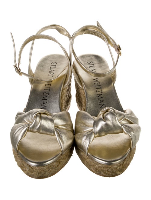 Stuart Weitzman Leather Braided Accents Espadrilles