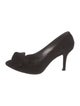 Stuart Weitzman Suede Bow Accents Pumps
