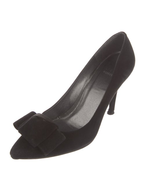 Stuart Weitzman Suede Bow Accents Pumps