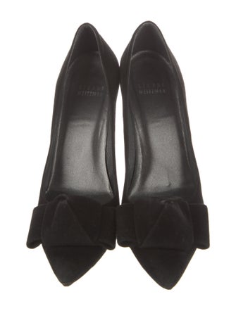 Stuart Weitzman Suede Bow Accents Pumps
