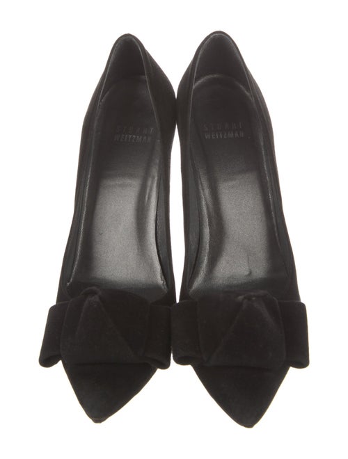 Stuart Weitzman Suede Bow Accents Pumps