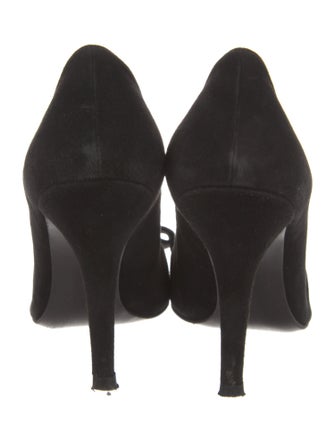Stuart Weitzman Suede Bow Accents Pumps