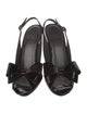 Stuart Weitzman Patent Leather Bow Accents Slingback Sandals