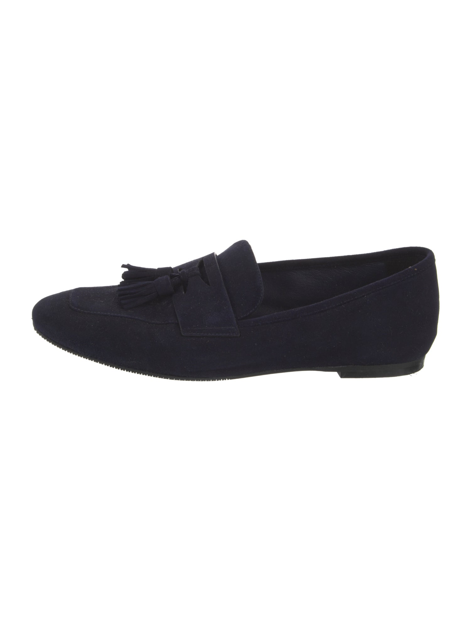 Stuart Weitzman Suede Tassel Accents Loafers
