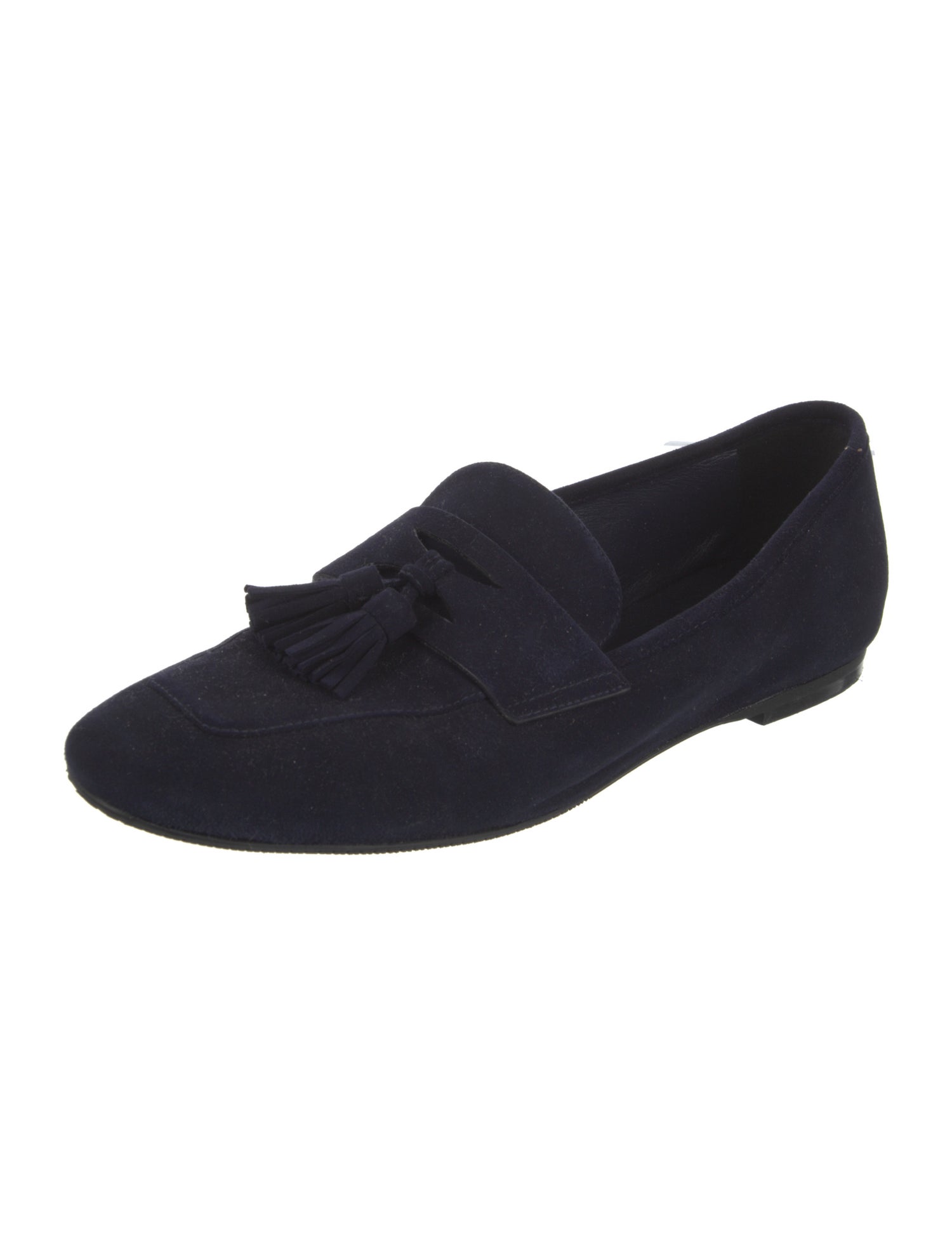 Stuart Weitzman Suede Tassel Accents Loafers