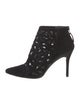 Stuart Weitzman Suede Mesh Accents Lace-Up Boots