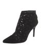 Stuart Weitzman Suede Mesh Accents Lace-Up Boots