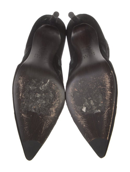 Stuart Weitzman Suede Mesh Accents Lace-Up Boots