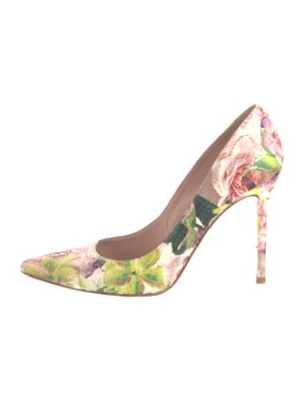 Stuart Weitzman Snakeskin Floral Print Pumps