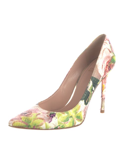 Stuart Weitzman Snakeskin Floral Print Pumps