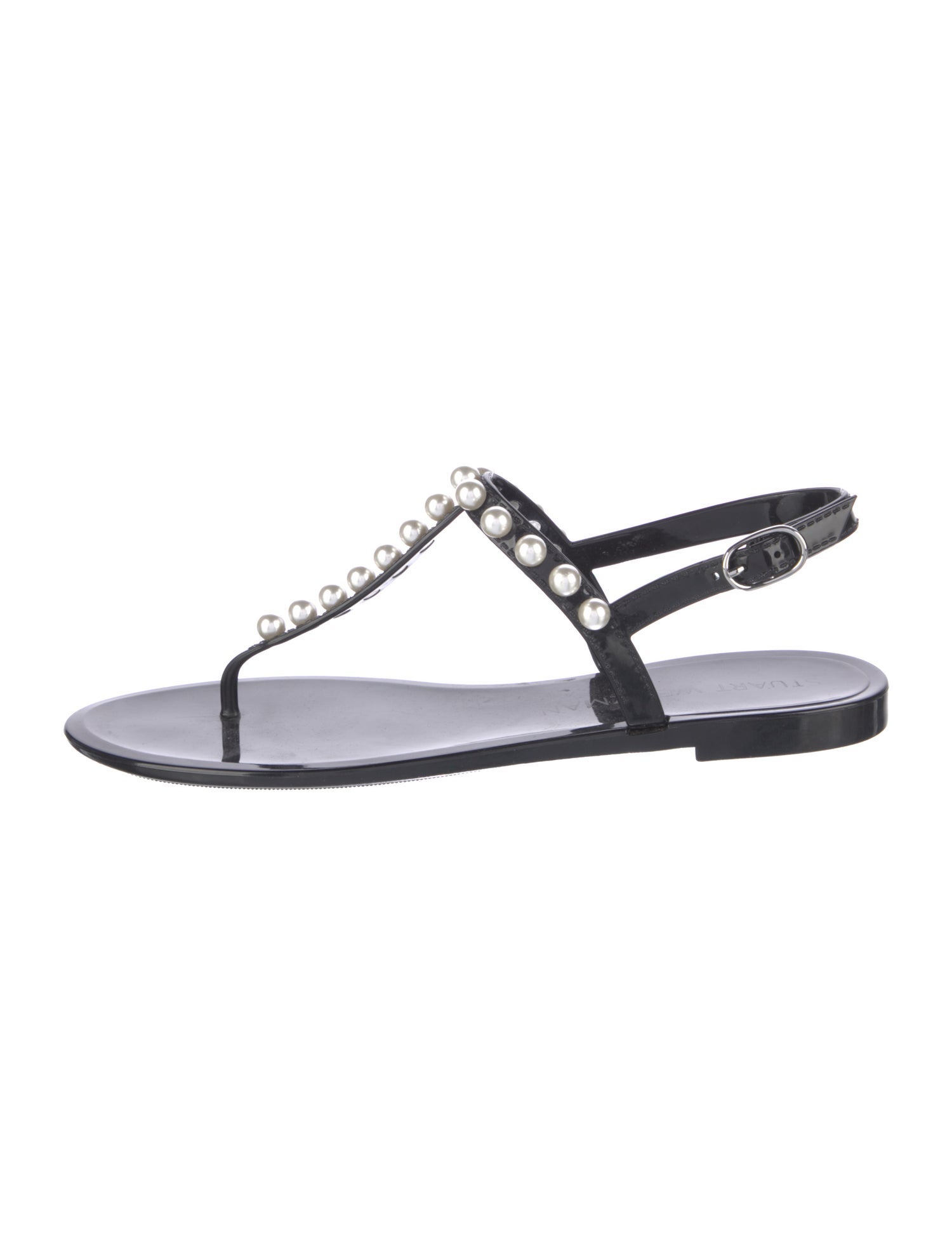 Stuart Weitzman Rubber T-Strap Sandals