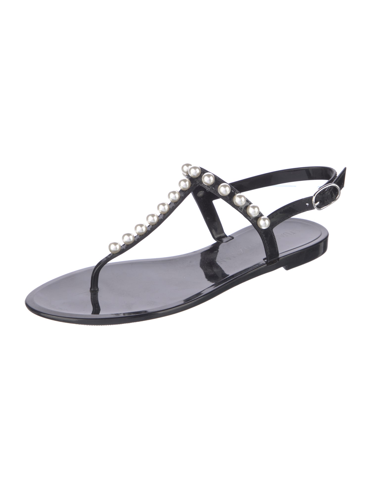 Stuart Weitzman Rubber T-Strap Sandals
