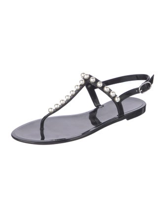 Stuart Weitzman Rubber T-Strap Sandals