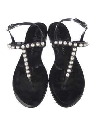 Stuart Weitzman Rubber T-Strap Sandals