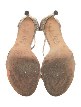 Stuart Weitzman Leather Animal Print Sandals