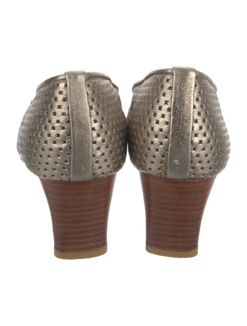 Stuart Weitzman Leather Lasercut Accents Pumps