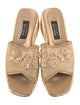 Stuart Weitzman Straw Beaded Accents Slides