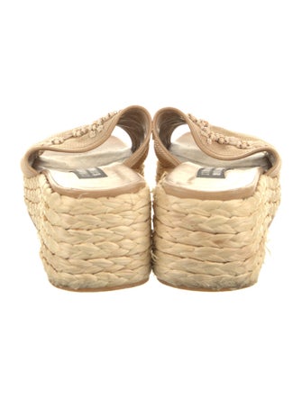 Stuart Weitzman Straw Beaded Accents Slides