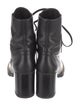 Stuart Weitzman Leather Chain-Link Accents Combat Boots
