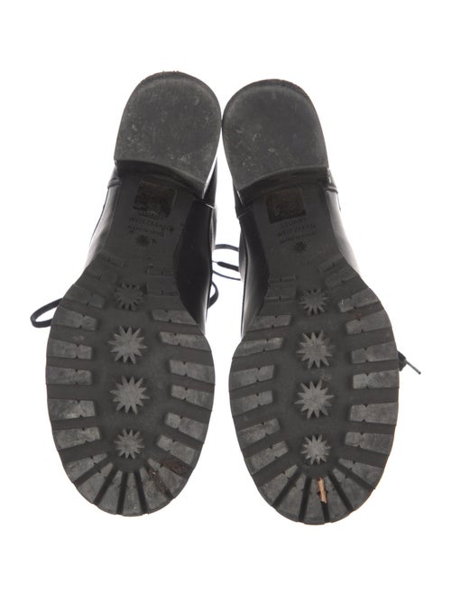 Stuart Weitzman Leather Chain-Link Accents Combat Boots