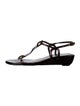 Stuart Weitzman Patent Leather T-Strap Sandals