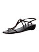 Stuart Weitzman Patent Leather T-Strap Sandals