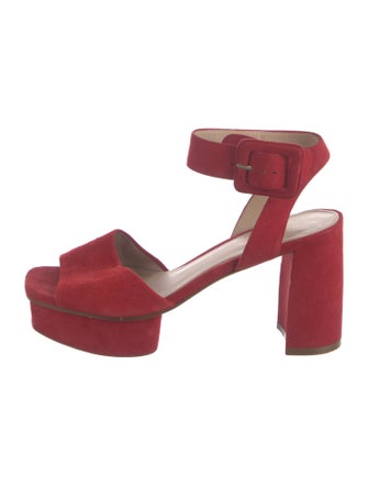 Stuart Weitzman Suede Cutout Accent Sandals