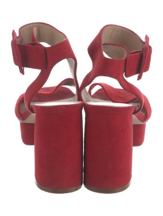 Stuart Weitzman Suede Cutout Accent Sandals