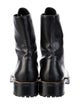 Stuart Weitzman Leather Chain-Link Accents Combat Boots