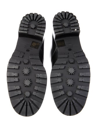 Stuart Weitzman Leather Chain-Link Accents Combat Boots