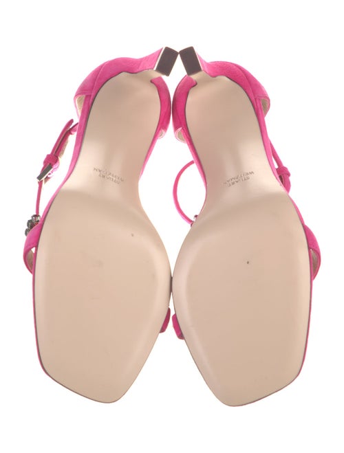 Stuart Weitzman Suede Crystal Embellishments Sandals