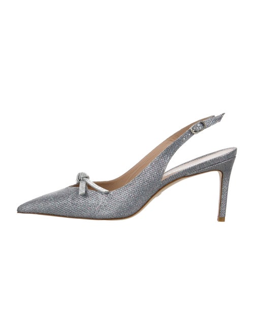 Stuart Weitzman Glitter Crystal Embellishments Slingback Pumps