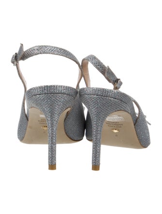 Stuart Weitzman Glitter Crystal Embellishments Slingback Pumps