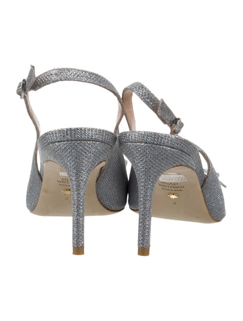 Stuart Weitzman Glitter Crystal Embellishments Slingback Pumps