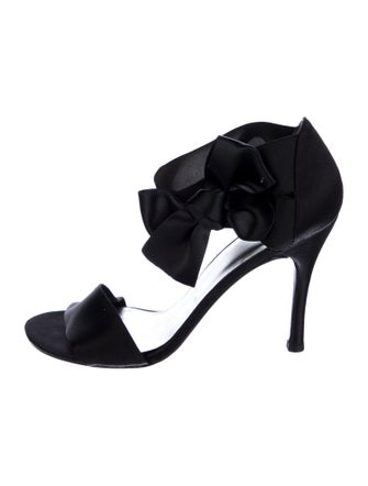 Stuart Weitzman Satin Bow Accents Sandals