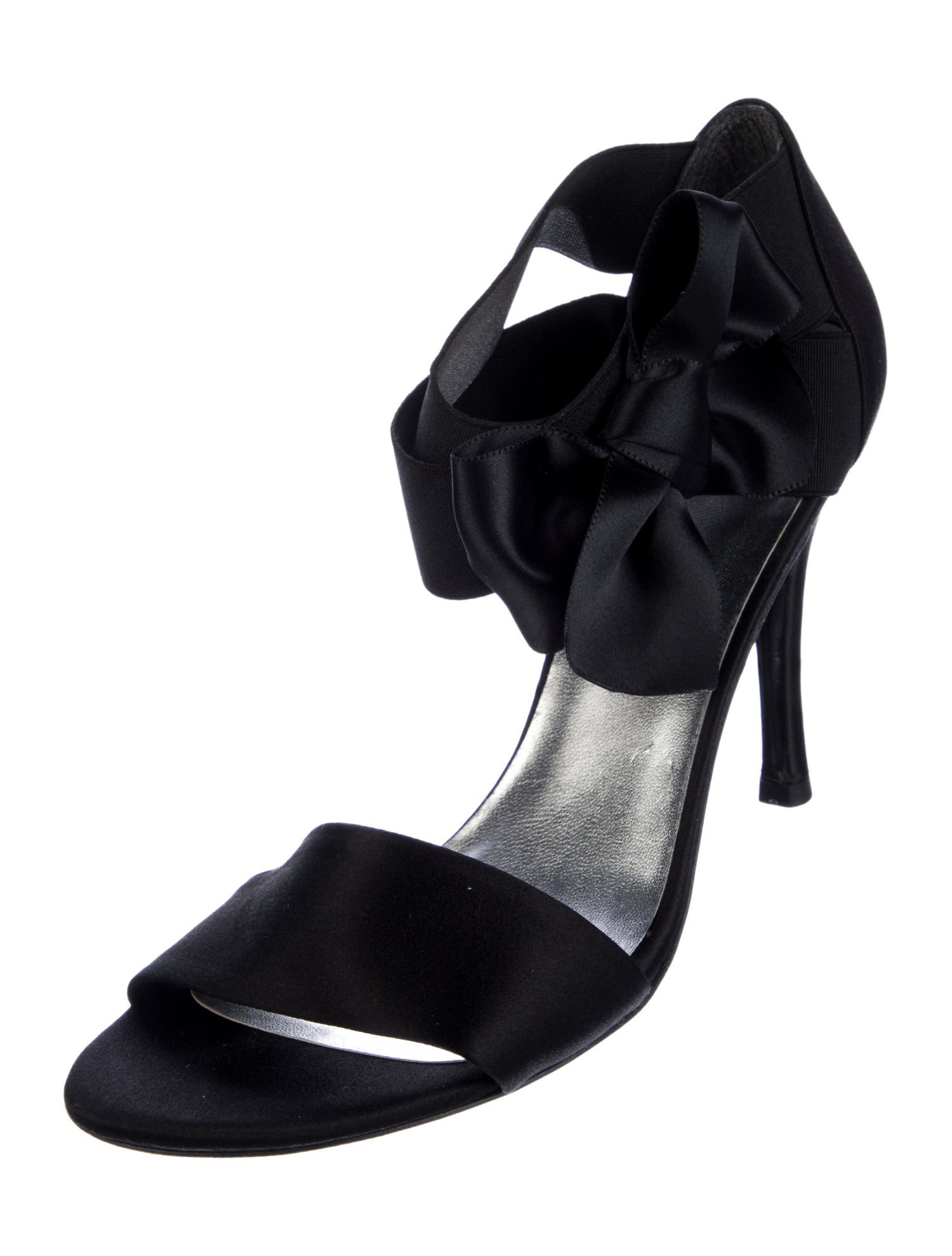 Stuart Weitzman Satin Bow Accents Sandals