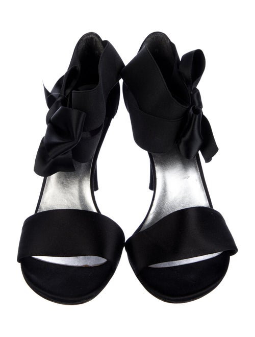 Stuart Weitzman Satin Bow Accents Sandals