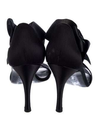 Stuart Weitzman Satin Bow Accents Sandals