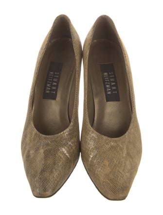 Stuart Weitzman Suede Animal Print Pumps