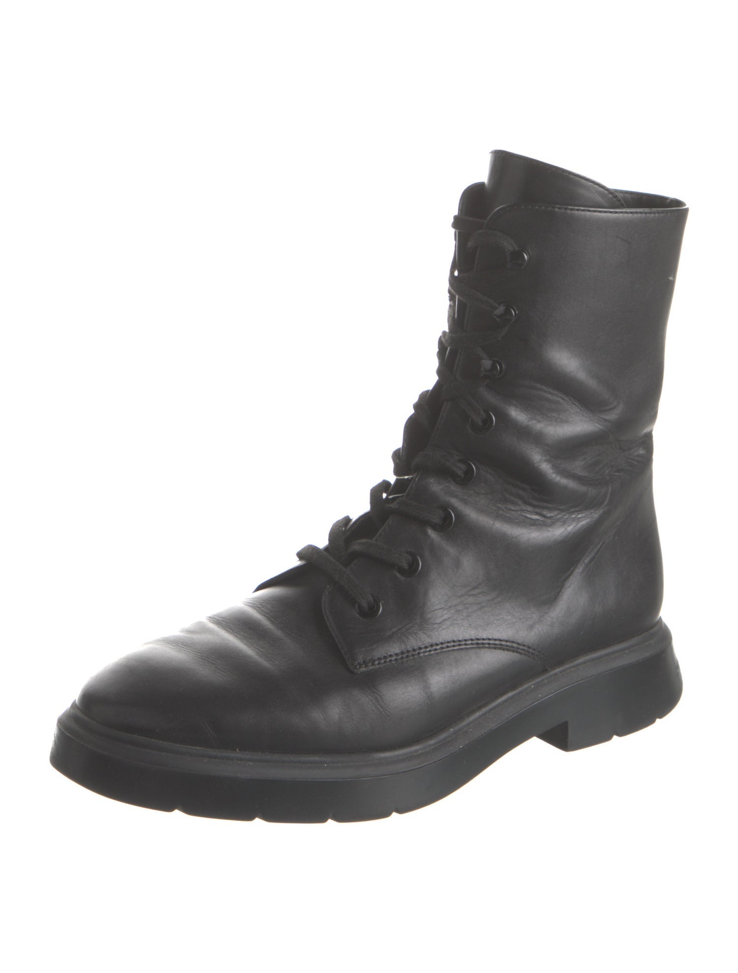 Stuart Weitzman Leather Printed Combat Boots