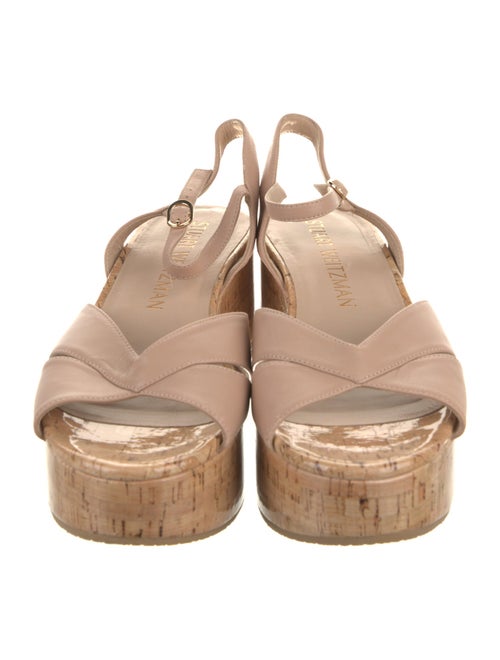 Stuart Weitzman Leather Cutout Accent Slingback Sandals