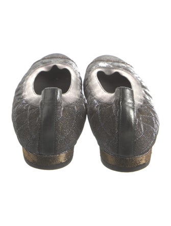 Stuart Weitzman Animal Print Glitter Accents Ballet Flats